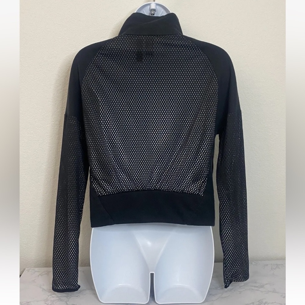 Adidas Assymetrical Full Zip Jacket Womens S Black Lined Mesh Back Sleeve U1 - Picture 3 of 5